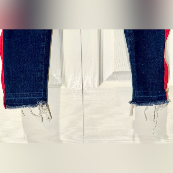 Etienne Marcel Jeans w/ red zipper. Raw hem. Size 27. GUC - Picture 4 of 16